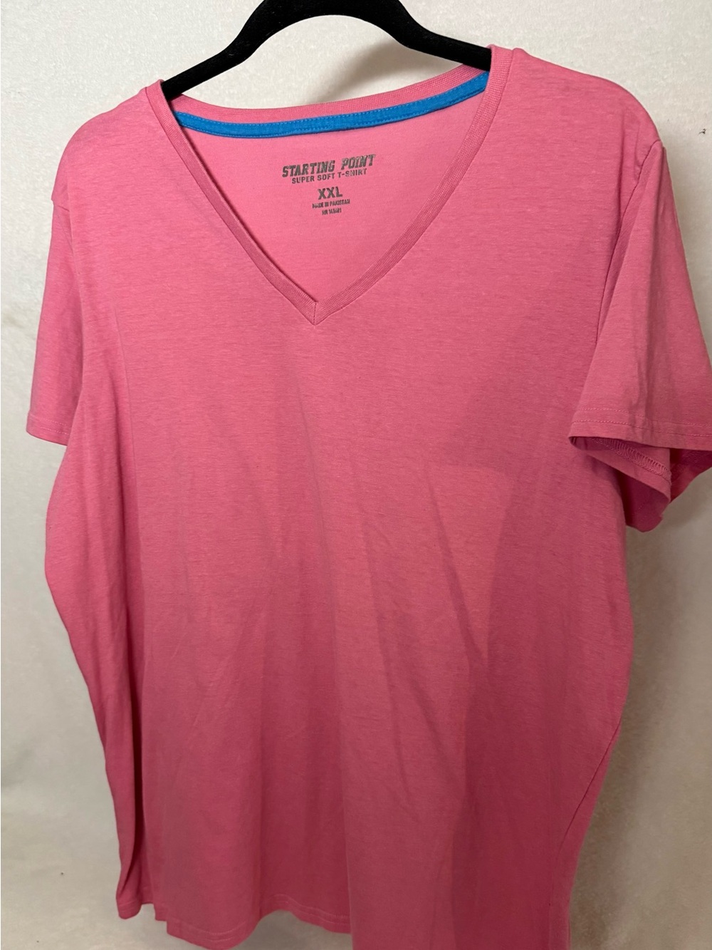 Starting Point Pink V-Neck T-Shirt - super soft- Size XXL